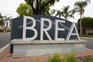 Brea CA Welcome Sign