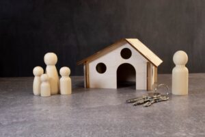 family and house wooden concept