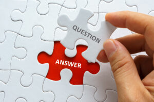 jigsaw puzzle with word QUESTION and ANSWER