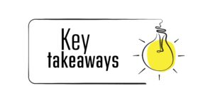 Key takeaways text on white background