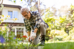 Mature man working in the garden 1
