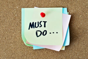 MUST DO text on sticky notes